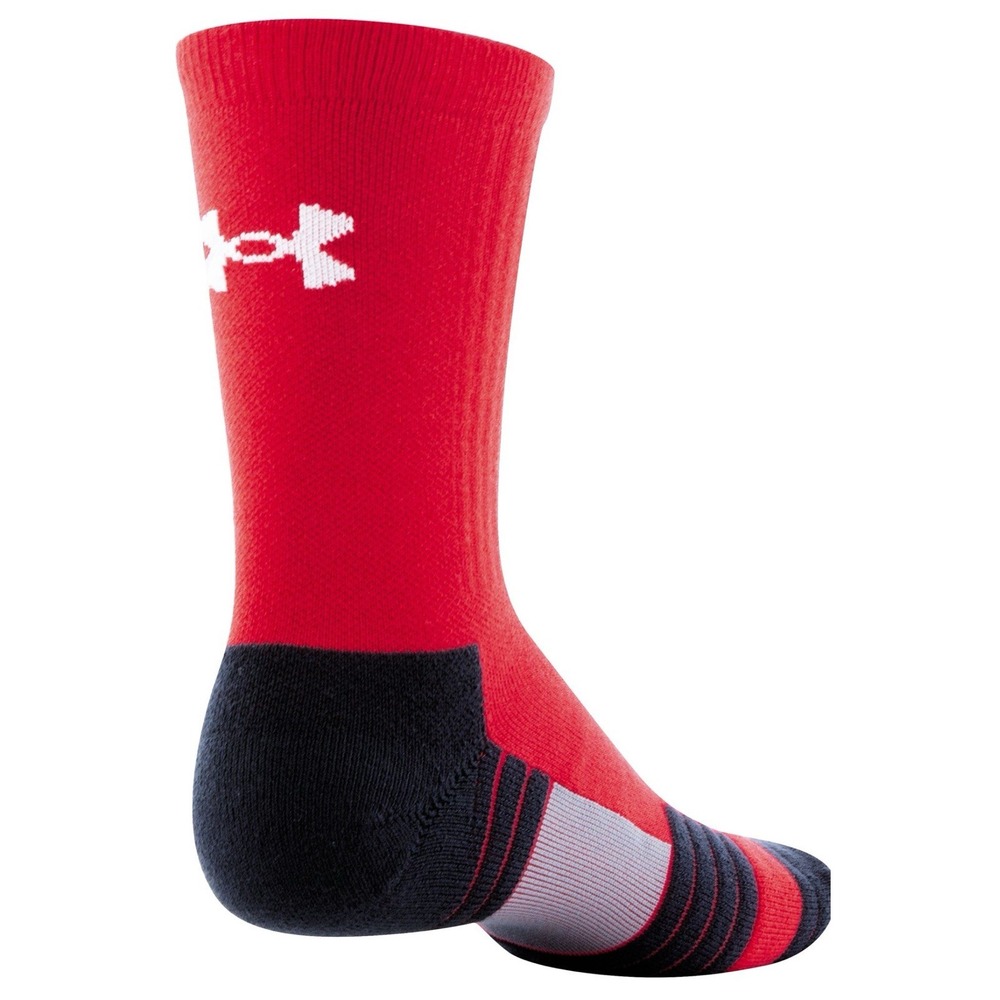 3 Pair Under Armour UA Team Athletic Crew Socks RED Men's Size 7-8.5 Basketball - Picture 5 of 8